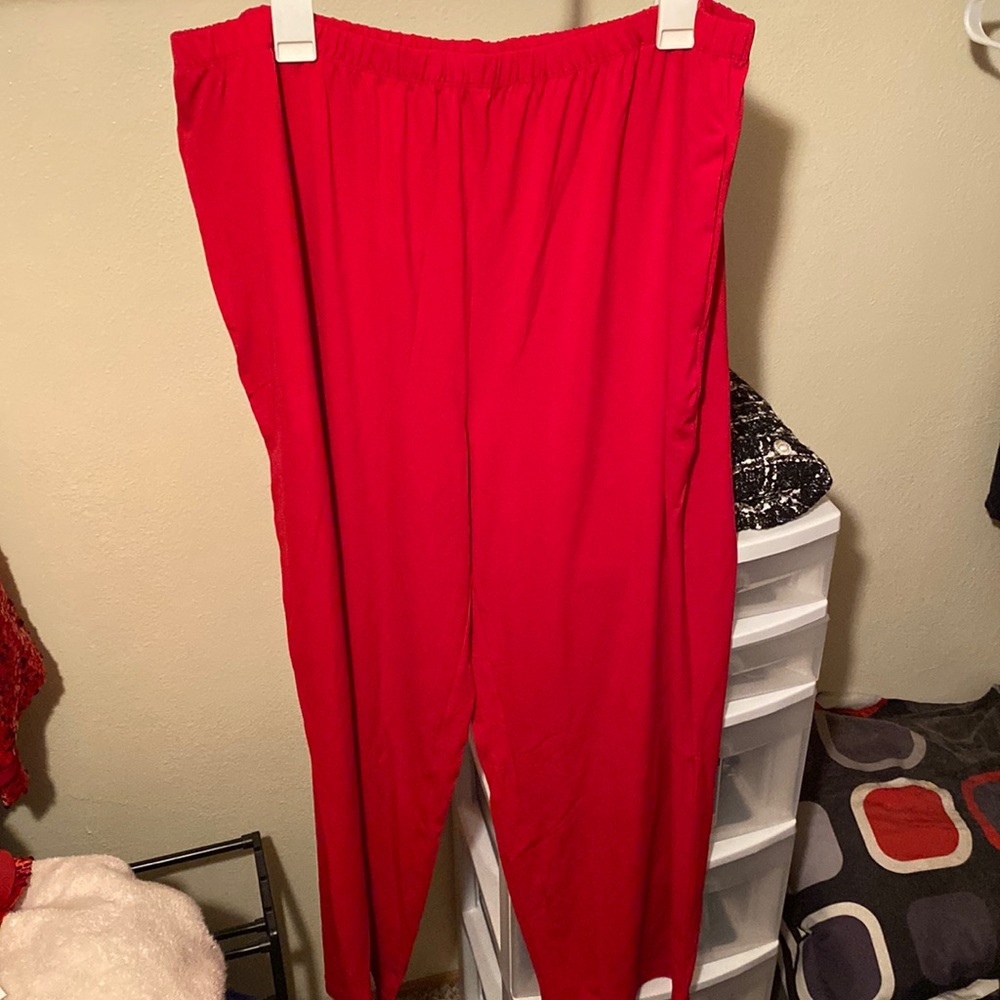 Cherry Red Dress Pants, Plus Size, Stretchy